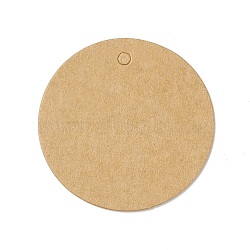 100Pcs Blank Kraft Paper Gift Tags, Flat Round, BurlyWood, 5x0.05cm, Hole: 3.5mm(CDIS-B001-07)