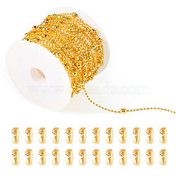 DIY Necklaces Making Kits, including 304 Stainless Steel Ball Chain Connectors, Brass Ball Chains, Golden, 1~3mm(DIY-TA0009-21G)