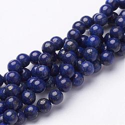 16 inch Grade A Round Dyed Natural Lapis Lazuli Beads Strand, 6mm, Hole: 0.8mm, about 61pcs/strand, 16 inch(GSR6mmC123)