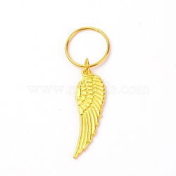 Alloy Pendants, Wing, Golden, 45mm, Hole: 14mm, wing: 30x9.5x1.3mm(PALLOY-WH0084-95)