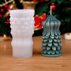 Christmas Tree Silicone Molds Candle Molds, for Candle Aromatherapy Making, White, 65x125mm(SIL-B070-02G)