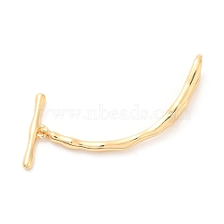 Brass Toggle Clasps, for Jewelry Making, Real 18K Gold Plated, 43x8x2.5mm, Hole: 8.5x4.5mm, Bar: 5x20x2mm(KK-F860-37G)