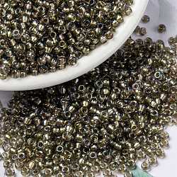 MIYUKI Round Rocailles Beads, Japanese Seed Beads, Fancy Lined, (RR3540) Fancy Lined Champagne, 15/0, 1.5mm, Hole: 0.7mm, about 5555pcs/10g(X-SEED-G009-RR3540)