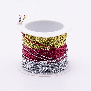 Metallic Cord, Metallic String, Jewelry Thread, Gift Packing Cord, for Wrapping, Hair Braiding and Craft Making, Colorful, 0.5mm, 20m/roll