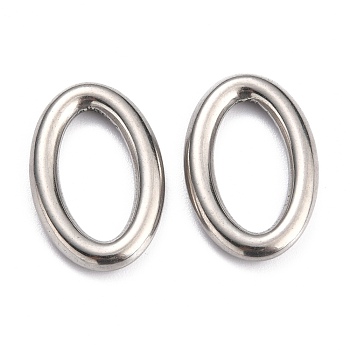 304 Stainless Steel Linking Ring, Oval, Stainless Steel Color, 21.5x14x3mm