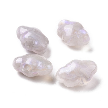 Opaque Acrylic Beads, Glitter Beads, Cloud, Thistle, 16.5x26x13mm, Hole: 2mm, about 150pcs/500g