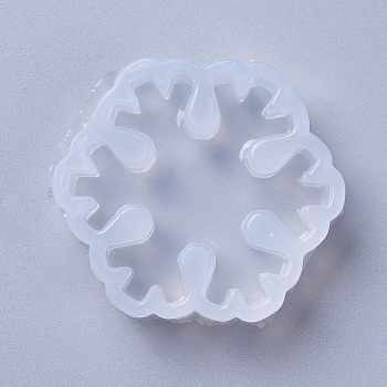Christmas Food Grade Silicone Molds, Resin Casting Molds, For UV Resin, Epoxy Resin Jewelry Making, Snowflake, White, 40x44x12mm, Inner Diameter: 35x40mm