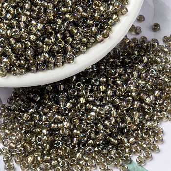 MIYUKI Round Rocailles Beads, Japanese Seed Beads, Fancy Lined, (RR3540) Fancy Lined Champagne, 15/0, 1.5mm, Hole: 0.7mm, about 5555pcs/10g