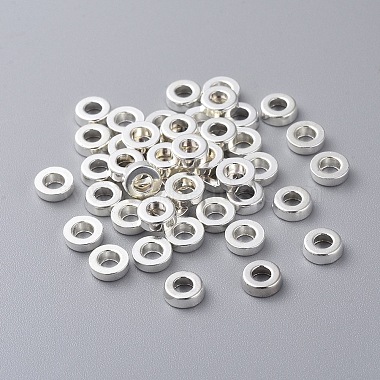 Silver Donut Alloy Spacer Beads