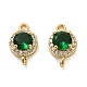 Brass Pave Cubic Zirconia Connector Charms(KK-D093-09G-04)-1