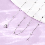 304 Stainless Steel Ball Link Chain/Satellite Chain Necklaces, Tarnish Free, Stainless Steel Color, 29.53 inch(75cm)(SA-CBA4160-20P)