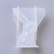 Bunny Silicone Molds, Resin Casting Molds, For UV Resin, Epoxy Resin Jewelry Making, Rabbit, White, 67x50.5x82mm(DIY-G010-32)