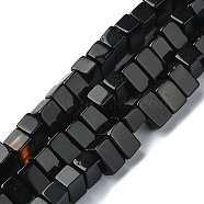 Natural Black Onyx Beads Strands, Dyed and Heated, Cuboid, 2-Hole, 5x8.5x5mm, Hole: 1.2mm, about 74pcs/strand, 14.96 inch(38cm)(G-C135-O01-01)