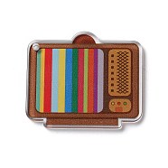 Transparent TV Acrylic Pendants, Colorful, 37x32x2.5mm, Hole: 1.8mm(OACR-G026-01E)