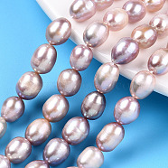 Natural Cultured Freshwater Pearl Beads Strands, Rice, Thistle, 9.5~12x7.5~8.2mm, Hole: 0.7~0.8mm, about 33~37pcs/strand, 14.37 inch(36.5cm)(PEAR-N012-07P)