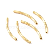 925 Sterling Silver Tube Beads, Curved Tube, Twist Square, Real 18K Gold Plated, 30x2x2mm, Hole: 1.2mm, about 17pcs/10g(STER-D035-13G)