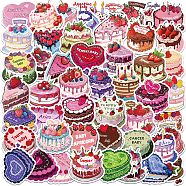 50Pcs Cartoon Constellation Cake PVC Adhesive Waterproof Stickers, Self-Adhesive Stickers, for DIY Photo, Cup, Suitcase, Mobile Phone Shell Decorative, Mixed Color, 40~60mm(PW-WG750DE-01)