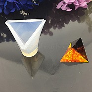 Silicone Molds, Resin Casting Molds, For UV Resin, Epoxy Resin Jewelry Making, Pyramid, White, 40x40x40mm(X-DIY-F040-01C)
