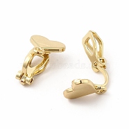 Alloy Clip-on Earring Findings, with Horizontal Loops, Heart, Golden, 16x10.5x9mm, Hole: 1.5mm(PALLOY-M208-01G)