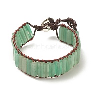 Natural Green Aventurine Rectangle Beaded Bracelet, Braided Gemstone Jewelry for Women, 8-7/8 inch(22.5cm)(BJEW-JB08198-03)
