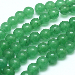 Natural Malaysia Jade Bead Strands, Dyed, Round, Green, 8mm, Hole: 1mm,about 48pcs/strand, 15.5 inch(G-F342-04-8mm)