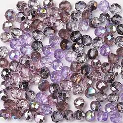 Fire-Polished Czech Glass Beads, Faceted, Ananas, Purple, 7.5~8x8mm, Hole: 1.2mm, about 120pcs/bag(LAMP-O017-151-V1M8)