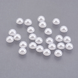 5000pcs ABS Plastic Imitation Pearl Cabochons, Half Round, White, 5x2.5mm(SACR-S738-5mm-Z9)