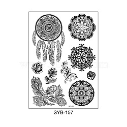 Mandala Pattern Vintage Removable Temporary Water Proof Tattoos Paper Stickers, Mixed Patterns, 21x15cm(MAND-PW0001-15A)