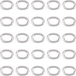 304 Stainless Steel Jump Rings, Open Jump Rings, Oval, Stainless Steel Color, 12 Gauge, 13x10x2mm, Inner Diameter: 9.5x6mm, 50pcs/set(STAS-UN0006-62)