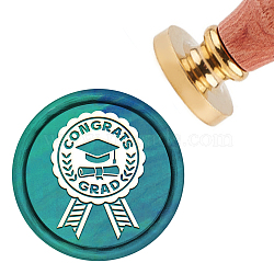 Brass Wax Seal Stamp with Handle, for DIY Scrapbooking, Graduation Theme Pattern, 3.5x1.18 inch(8.9x3cm)(AJEW-WH0184-0172)