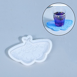 DIY Cup Mat Food Grade Silicone Molds, Coaster Molds, Resin Casting Molds, Butterfly, White, 90x130x10mm(SIMO-PW0001-101B)