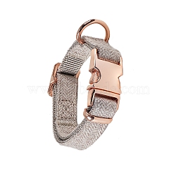 Nylon Dog Collar with Rose Gold Iron Quick Release Buckle, Adjustable Safety Collar for Dog Pet, Rosy Brown, 450~650x20mm(PW-WG25675-08)