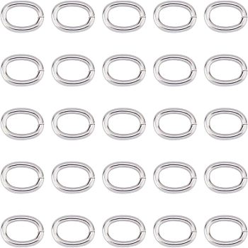 304 Stainless Steel Jump Rings, Open Jump Rings, Oval, Stainless Steel Color, 12 Gauge, 13x10x2mm, Inner Diameter: 9.5x6mm, 50pcs/set