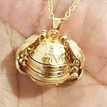 Alloy Pendant Necklaces, Locket Pendant Necklaces, Cable Chains, Light Gold, 24.17 inch(61.4cm)