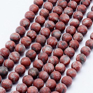 10mm Red Round Sesame Jasper Beads