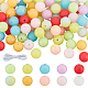 Elite 100Pcs 10 Colors Round Luminous Silicone Beads(SIL-PH0001-20)-1