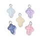 5Pcs Spray Paint Glass Pendants(PALLOY-JF03681-01-S)-1