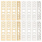 16Pcs 2 Colors 201 Stainless Steel Pendants, Laser Cut, Moon Phase Bar Charm, Golden & Stainless Steel Color, 35x8x1mm, Hole: 1.8mm, 8pcs/color(STAS-SC0005-10)