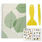 Sticker Collection Book, Hand Account Release Paper, with Tweezers and Scraper(Colors are Dispatched Randomly), Leaf, 210x148mm(AJEW-WH0582-017)