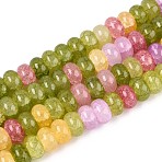 Glass Beads Strands, Imitation Gemstones, Rondelle, Dyed, Mixed Color, 8~8.5x4.5~5mm, Hole: 1~1.2mm, about 155~159pcs/strand, 30.12~31.30 inch(76.5~79.5cm)(GLAA-N059-5x8mm-21)
