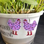 Chick Acrylic Dangle Earrings, Platinum, Orchid, 51x35mm(FS-WG1033A-04)