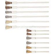 CHGCRAFT 18Pcs 6 Style Polishing Brush Pens Kit, including Brass, Stainless Steel & Horsehair Brush, with Stainless Steel Handle, 5x0.5cm and 10x0.6cm, 3pcs/style(TOOL-CA0001-15)