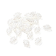 Opaque Acrylic Beads, Metal Enlaced, Flower, Seashell Color, 11.5x8.5x4.5mm, Hole: 1.8mm, about 1790pcs/500g(OACR-G016-20B)