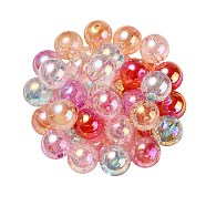 UV Plating Transparent Rainbow Iridescent Acrylic Beads, Bubble Beads, Round, Mixed Color, 15~15.5x15.5~16mm, Hole: 2.6~2.7mm(TACR-D010-07)