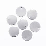 201 Stainless Steel Stamping Blank Tag Pendants, Flat Round, Stainless Steel Color, 15x1mm, Hole: 1mm(STAS-H376-20)