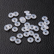 Rubber O Rings, Donut Spacer Beads, Fit European Clip Stopper Beads, Clear, 6x2mm, Hole: 3mm(FIND-H011-12)