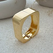 Alloy Cuff Geometric Hinged Bangles for Women, Square, Golden, 1 inch(2.4cm), Inner Diameter: 60x50mm(BJEW-V002-05G)