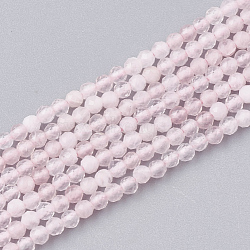 Natural Rose Quartz Beads Strands, Faceted, Round, 2mm, Hole: 0.5mm, about 182pcs/strand, 15.5 inch(X-G-T107-16)