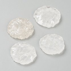 Rough Raw Natural Quartz Crystal Beads, No Hole/Undrilled, Flat Round, 35~39x6~8mm(G-H254-04)