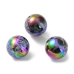 UV Plating Opeque Acrylic Beads, Iridescent, Round, Round, 15.5x15mm, Hole: 2.5mm(MACR-K351-18)